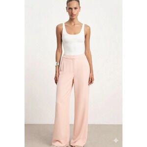 BOA Because of Alice Effortless Wide Leg Trouser Women Small Pink High Rise